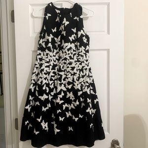 Butterfly black and white dress